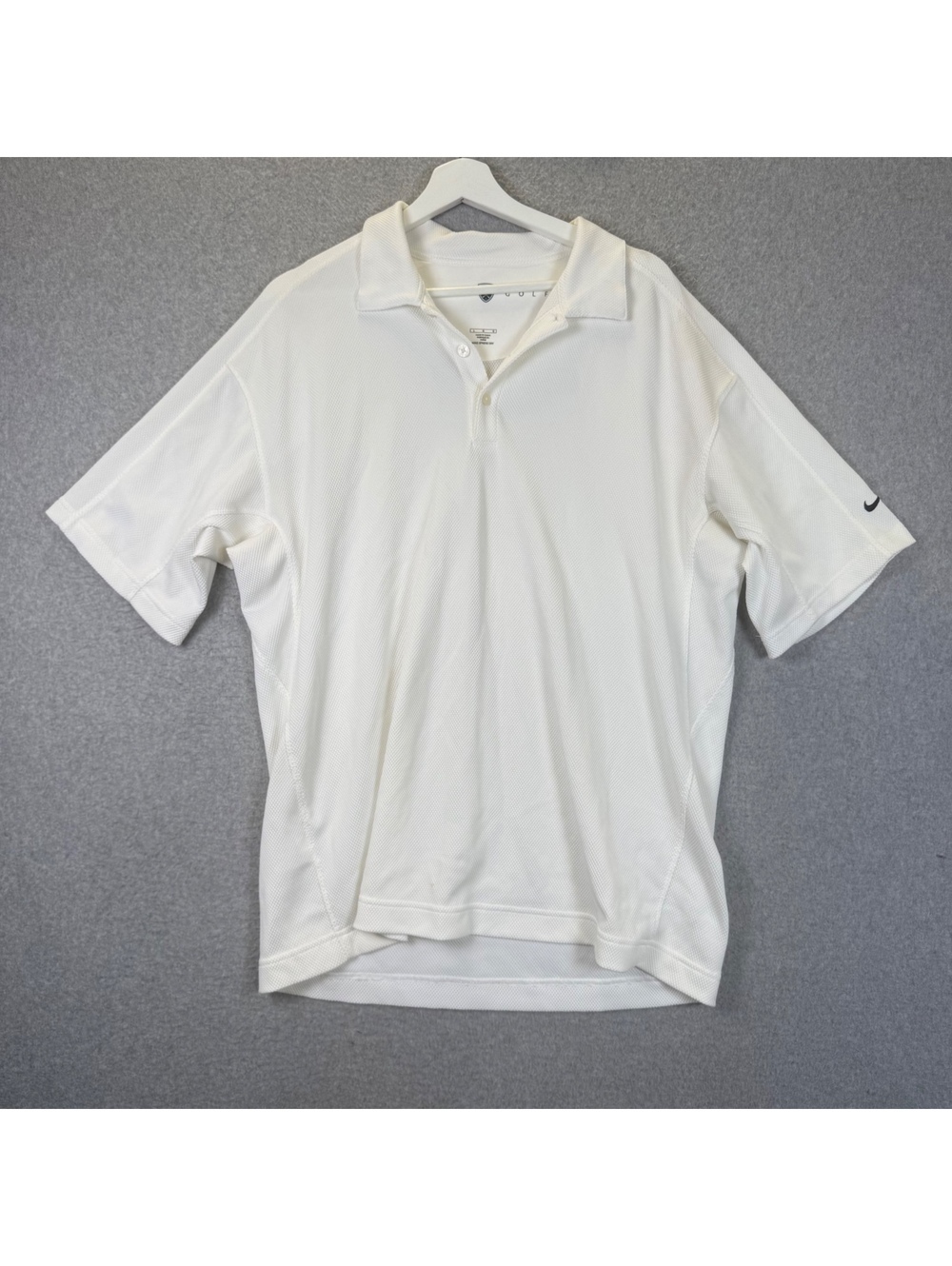 Nike Golf Dri-FIT Men's White Short Sleeve Polo Shirt Size Large Performance